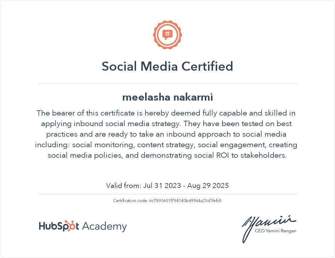 Social Media free certificate